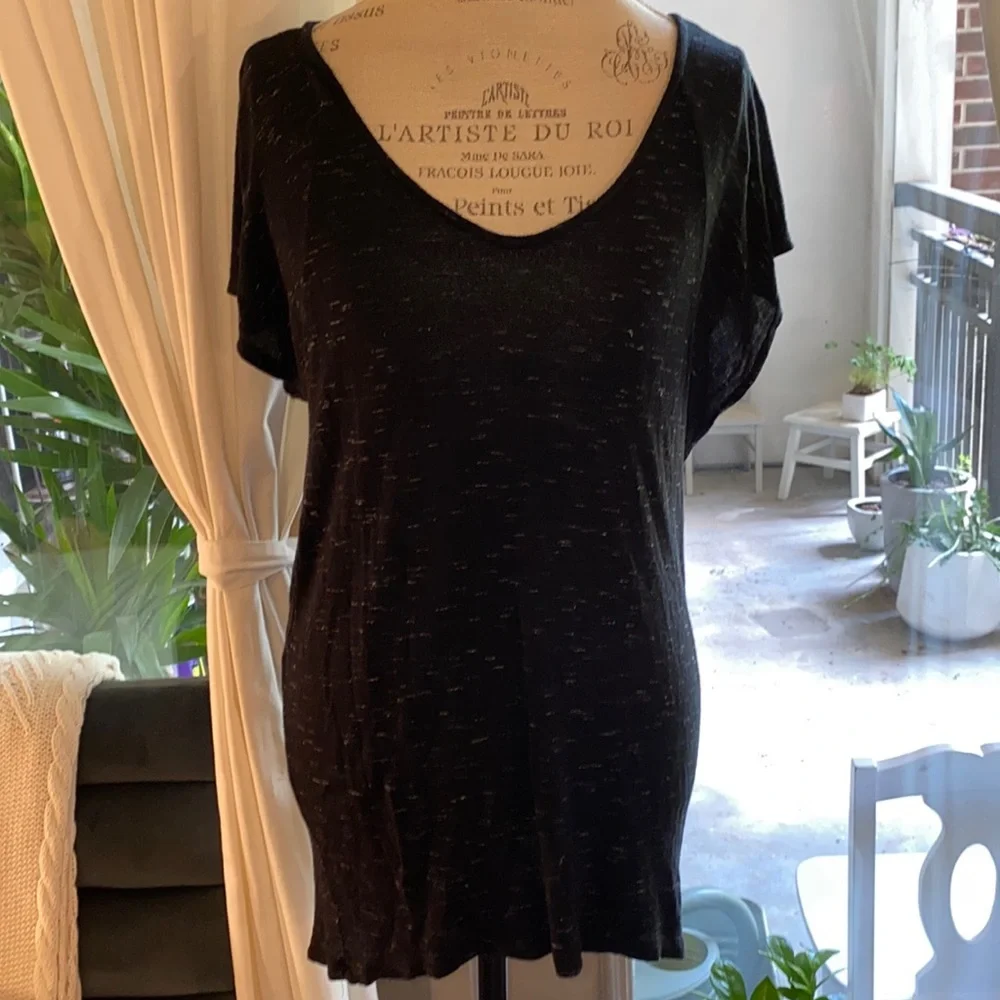Forever 21 XXI long shortsleeve cozy casual loose fitting shirt black Medium​ - Picture 4 of 6